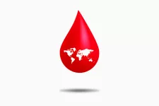 bloddroppe med välrdskarta i. illustration.