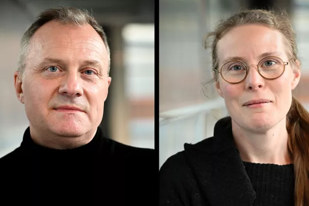 ”Har man jobbat längre inom den palliativa vården, eller om man är äldre, så är man mindre positiv till dödshjälp”, konstaterar Mikael Segerlantz (tv) och Maria Schelin (th), två av lundaforskarna bakom den aktuella studien. Foto: Tove Smeds